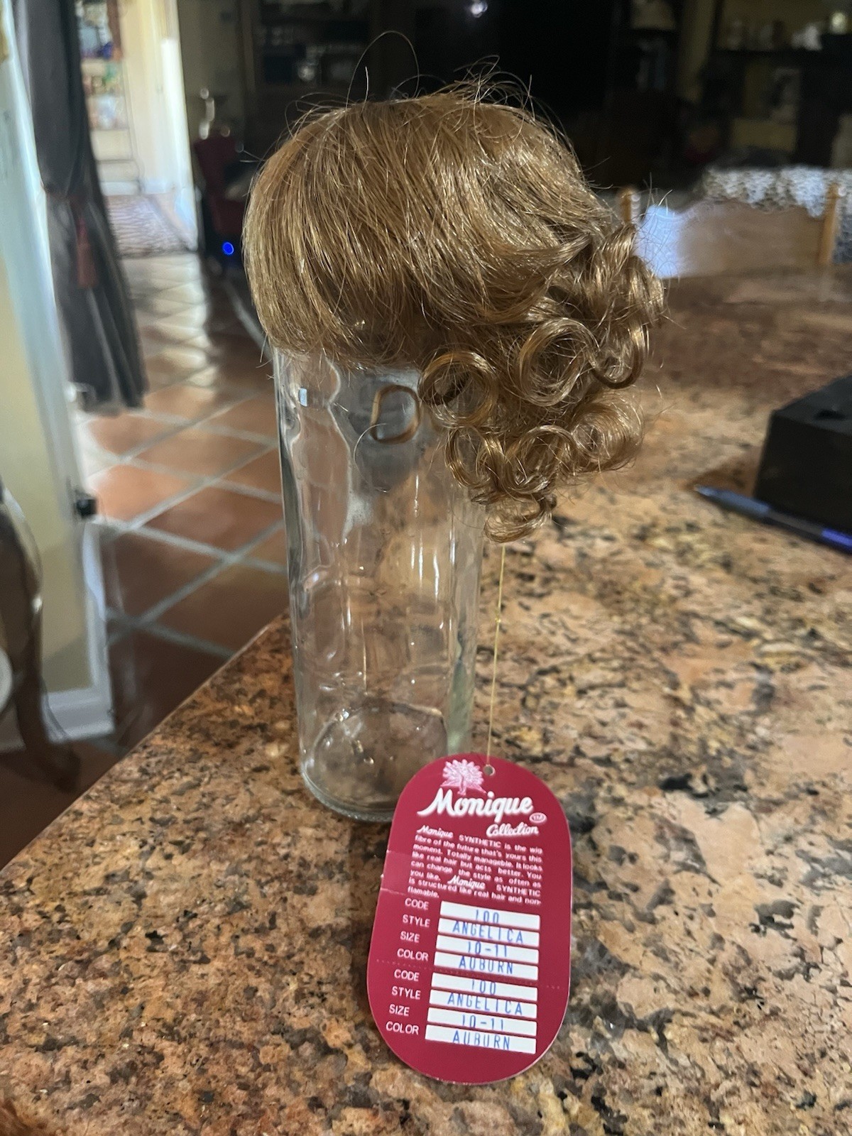 Monique ANGELICA Doll Wig SIZE 10/11  AUBURN CURLS Bangs NWT