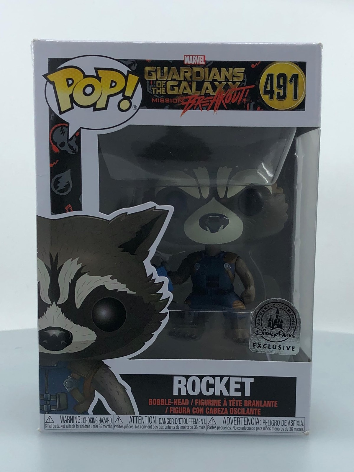 Funko POP! Marvel Guardians of the Galaxy Rocket Mission Breakout #491 DAMAGED