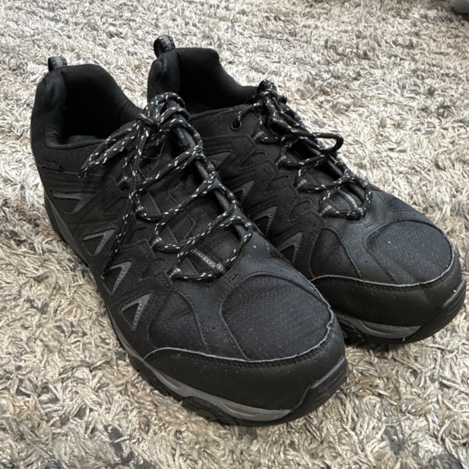 Skechers Outdoor Wide Fit Men's Hiking Shoes Black Gray Memory Foam Size 13