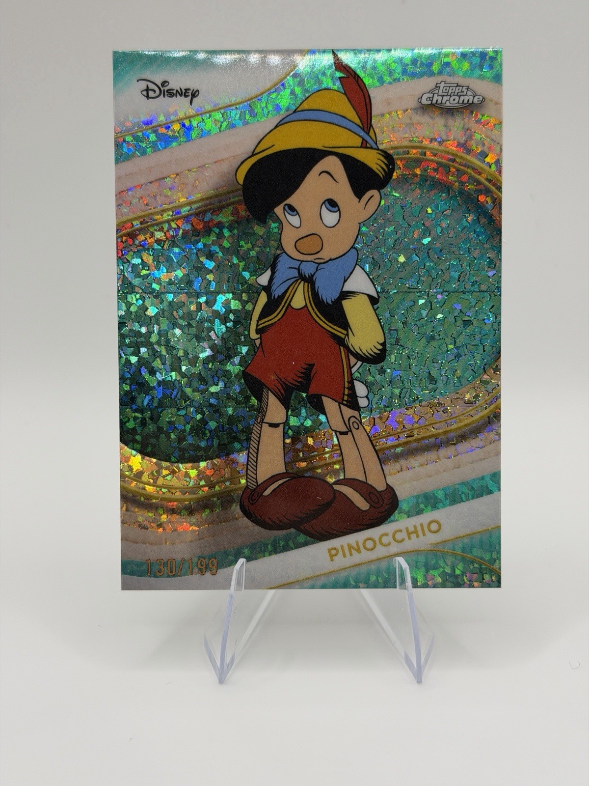 Pinocchio - 2025 Topps Chrome Disney #85 - Teal Refractor 130/199 NM, Unplayed