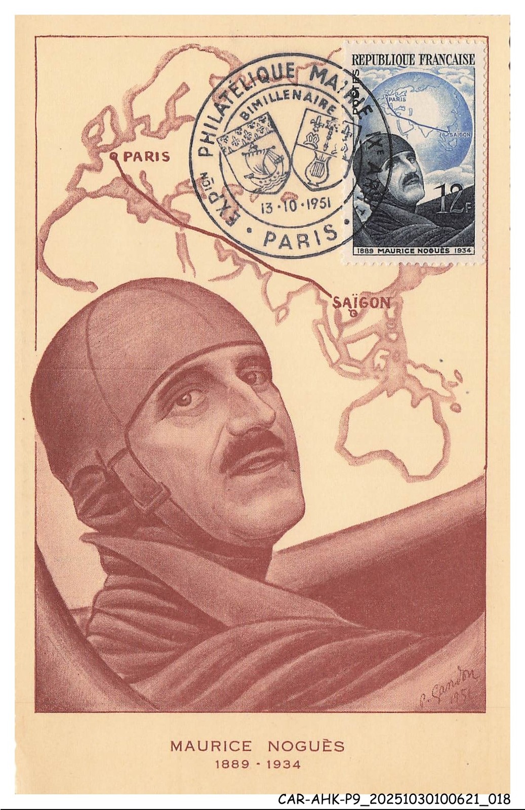 Car Ahkp9 0482 Maximum Cards - Aviation - Maurice Noguès - Philatelic Exhibition