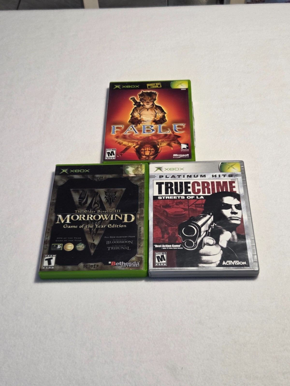 Morrowind True Crime Fable games lot Microsoft Xbox Complete CIB Elder Scrolls