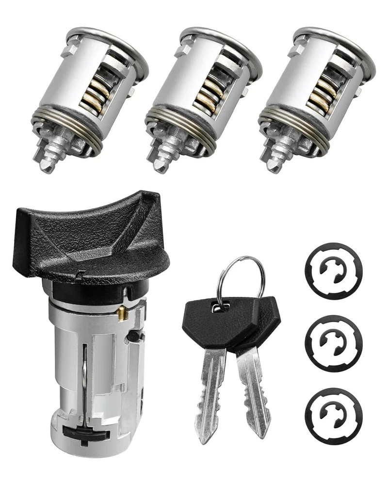 Ignition Switch Lock Cylinder and Door Lock Cylinder with 2 Keys Fit for Jeep