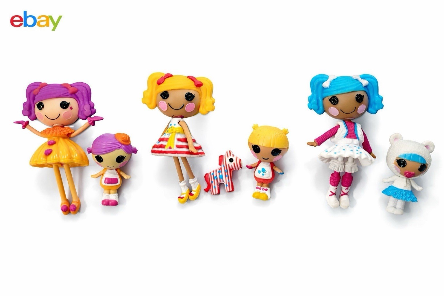 Lalaloopsy Mitten Fluff Peanut Big Top Spot Splatter Splash Sister Pet Mini Doll