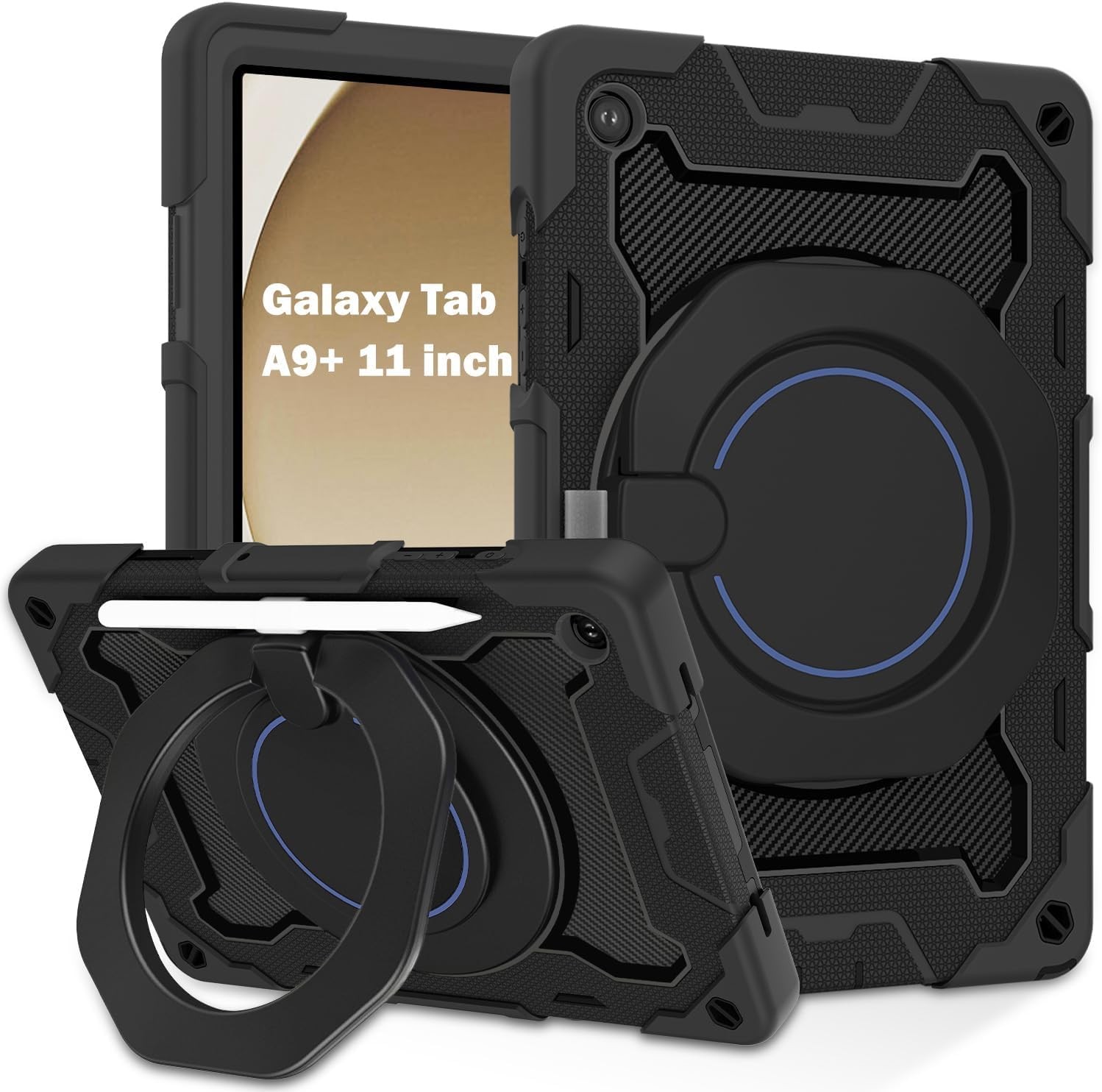 Case for Galaxy Tab A9 Plus 11 Inch with HD Screen Protector & Shoulder Strap