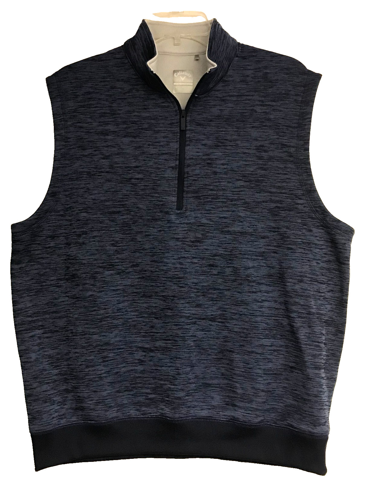 Callaway Men's Golf Weather Series Large Sleeveless 1/4 Zip Vest Blue Heathered