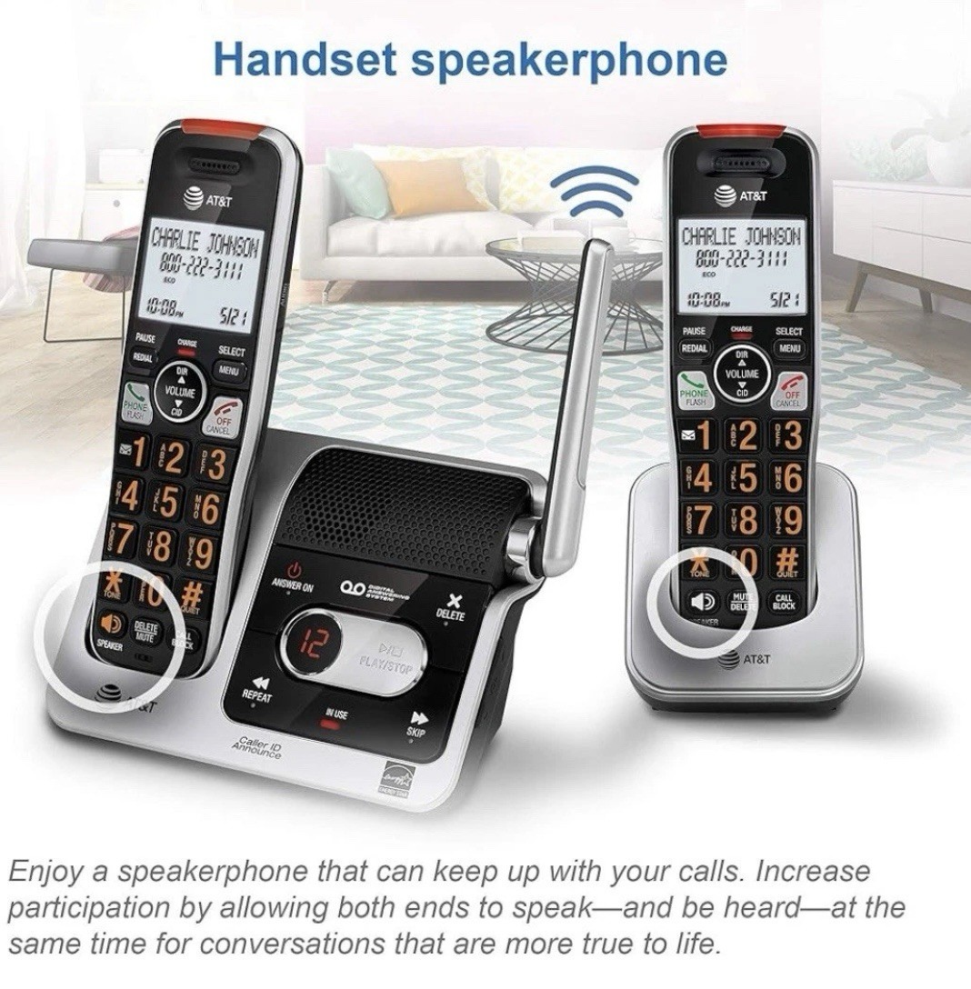 AT&T BL102-2 Cordless Phone Answering System Smart Call Block 2 Handsets DECT6.0