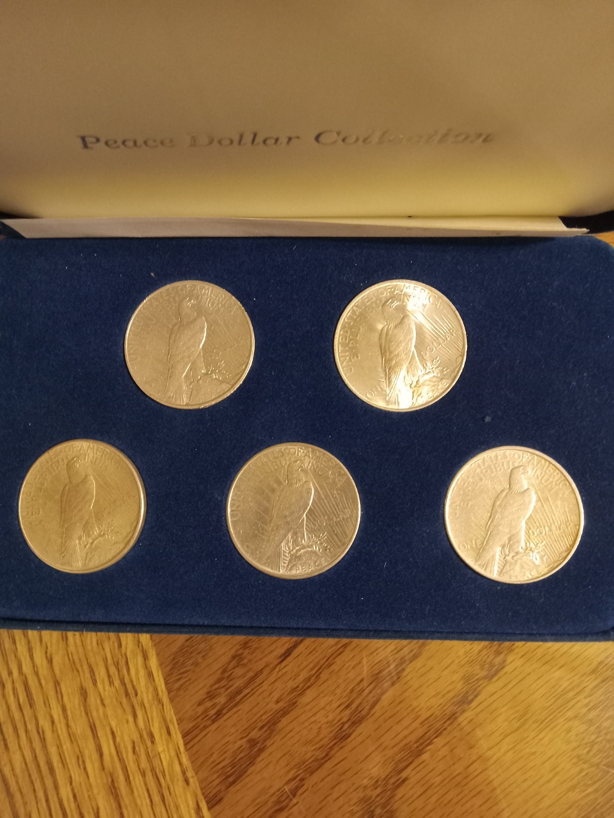 A Lot of Five Peace Dollars 1922-1926 From The P AND D US Mint in case 
