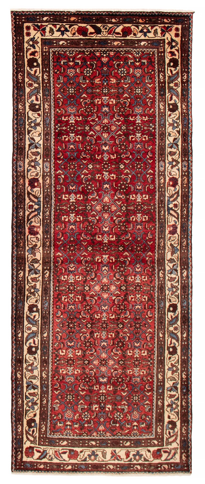 Vintage Hand-knotted Runner Rug 3'9" x 9'10" Traditional Oriental Wool Carpet