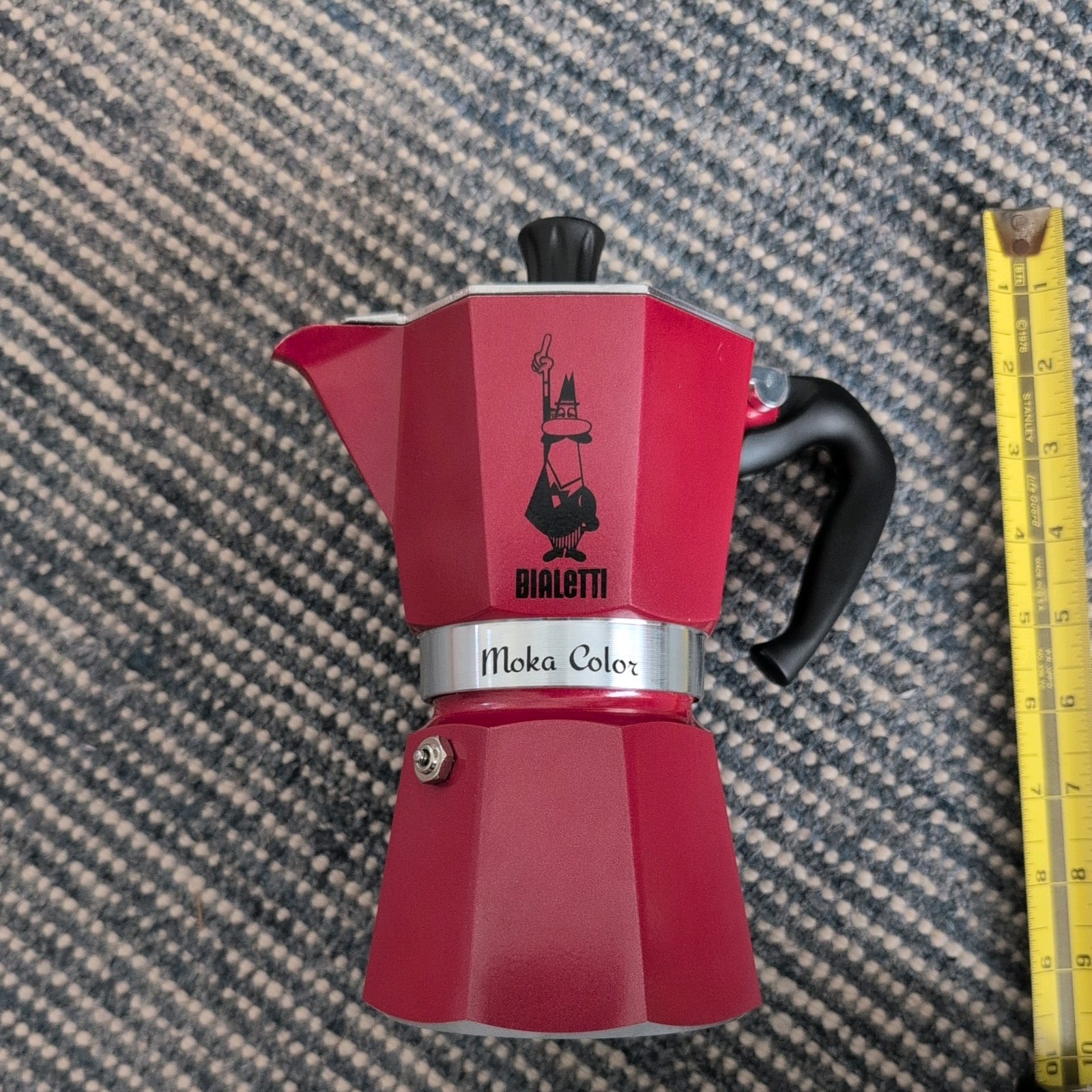 Bialetti 6 Cup Moka Red Color Stovetop Expresso Coffee Pot Italy
