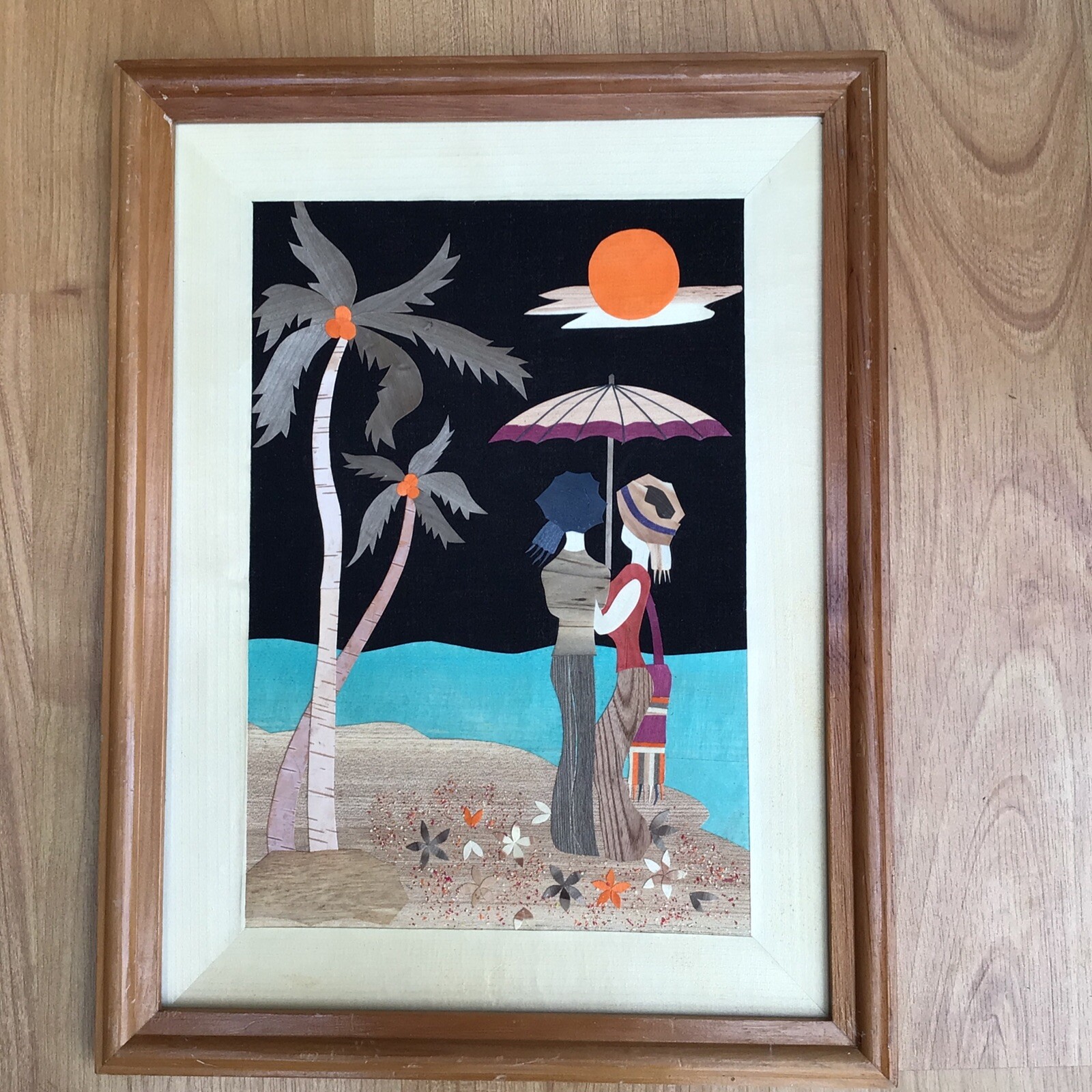 Vintage Unusual Asian Thai Bali Malaysia Handmade Craft Beach Palm Wood Art