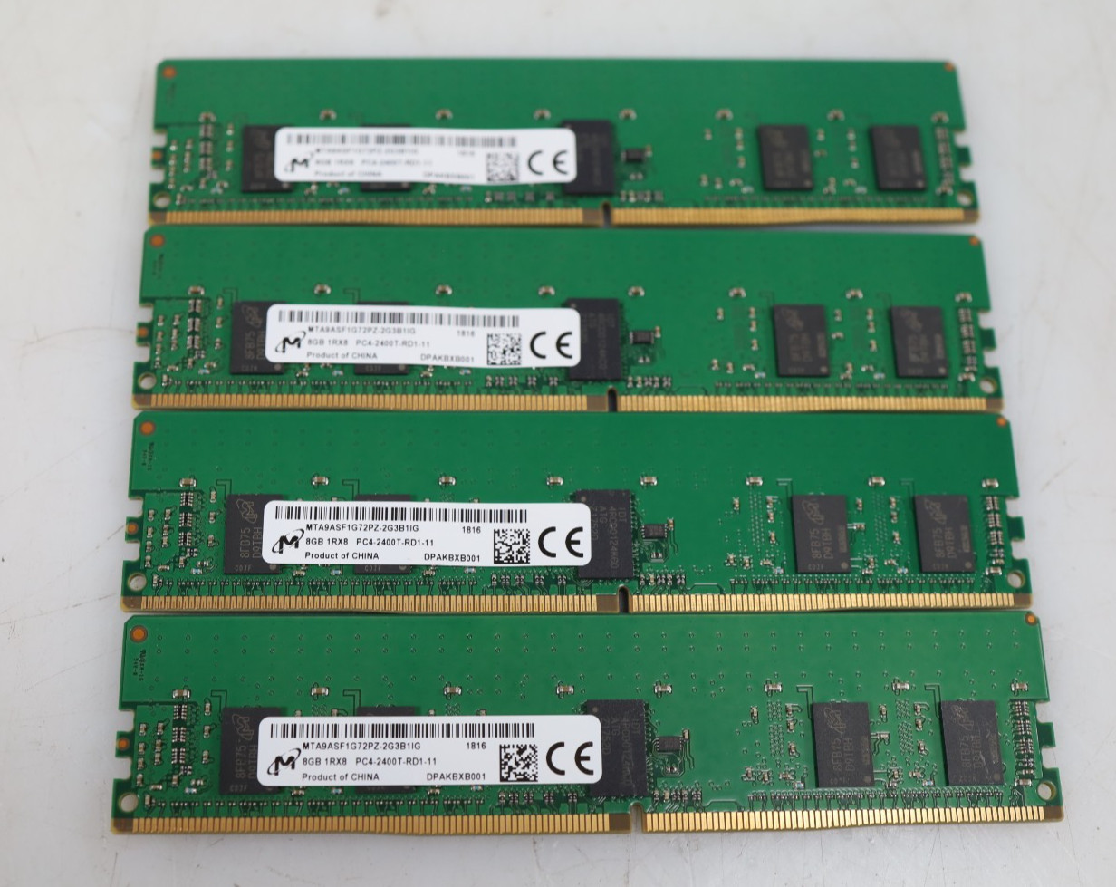Lot 4x 8GB (32GB) Micron MTA9ASF1G72PZ-2G3B1IG PC4-2400T Server Memory