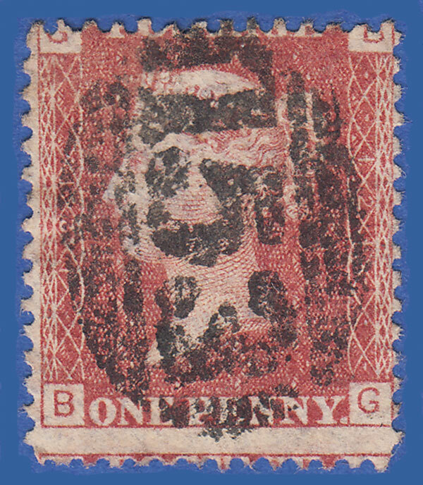 GB SG43/44 QV 1864 1d RED PLATE 121 BG GU MISPERF