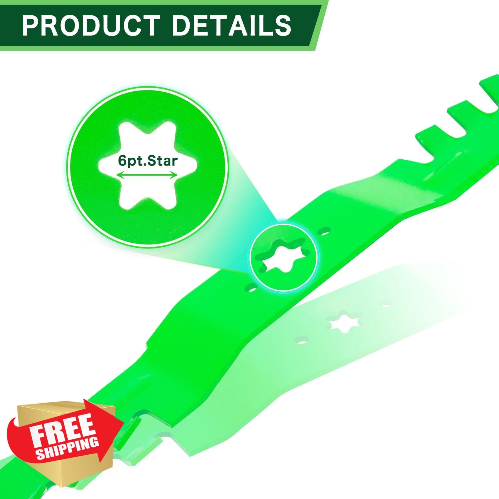 TENGMUJX 3pk Mower Mulching Blade fits Toro Cub Cadet 54" Deck