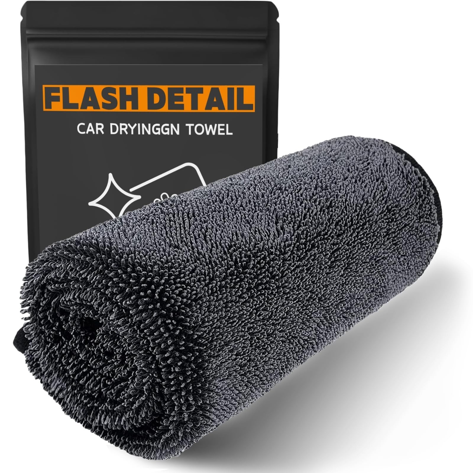 Flash Detail Towel, Black Extra Large 28"X36"Professional Microfiber Car Dryi...