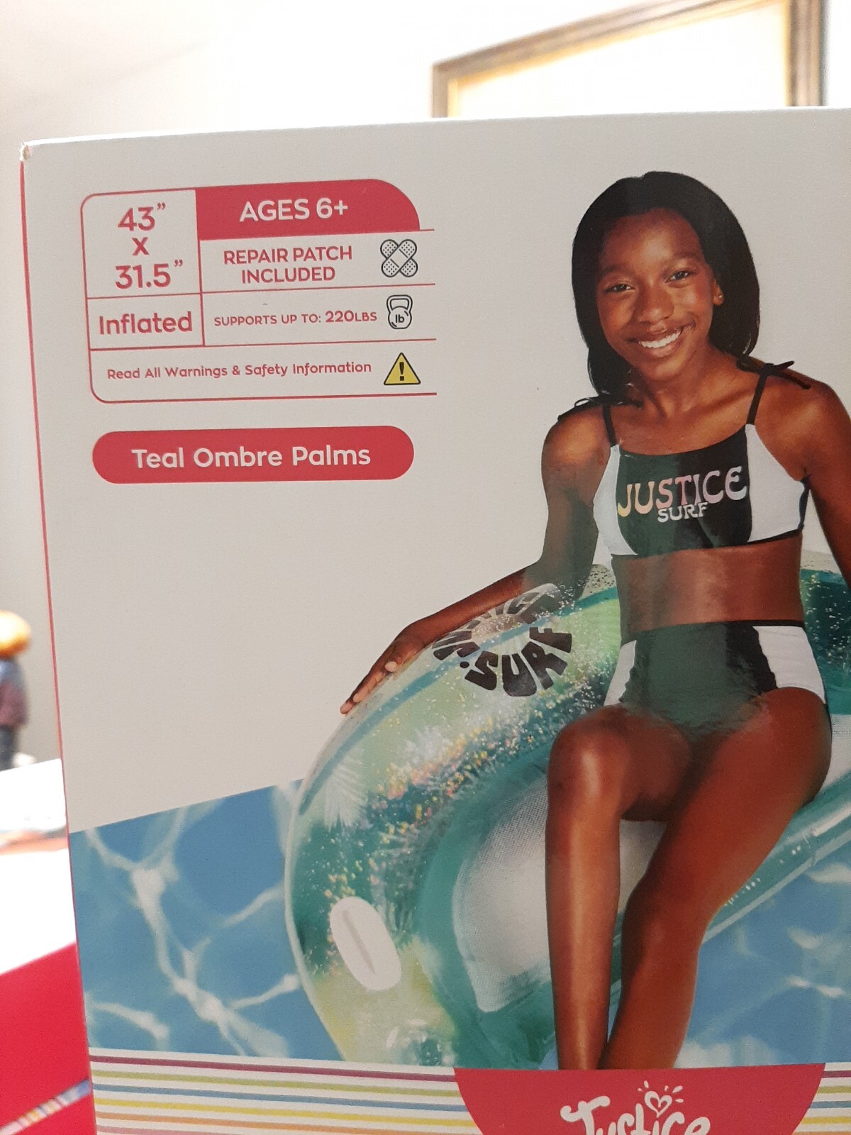 Pool Chair Float Ergonomic Backrest for Upright Seating Handles teal justice new