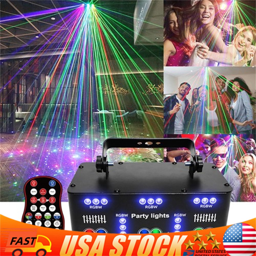 LED RGB Laser Stage Light Projector DJ Disco KTV Show Party Lighting with Remote