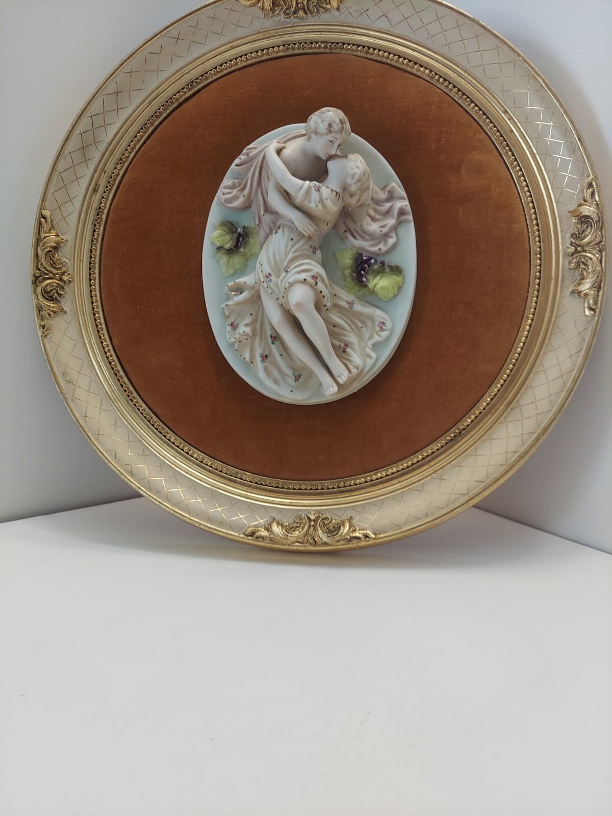 3d- Decorative Porcelain Wall Art-12" wide-lovers embrace Andrew K