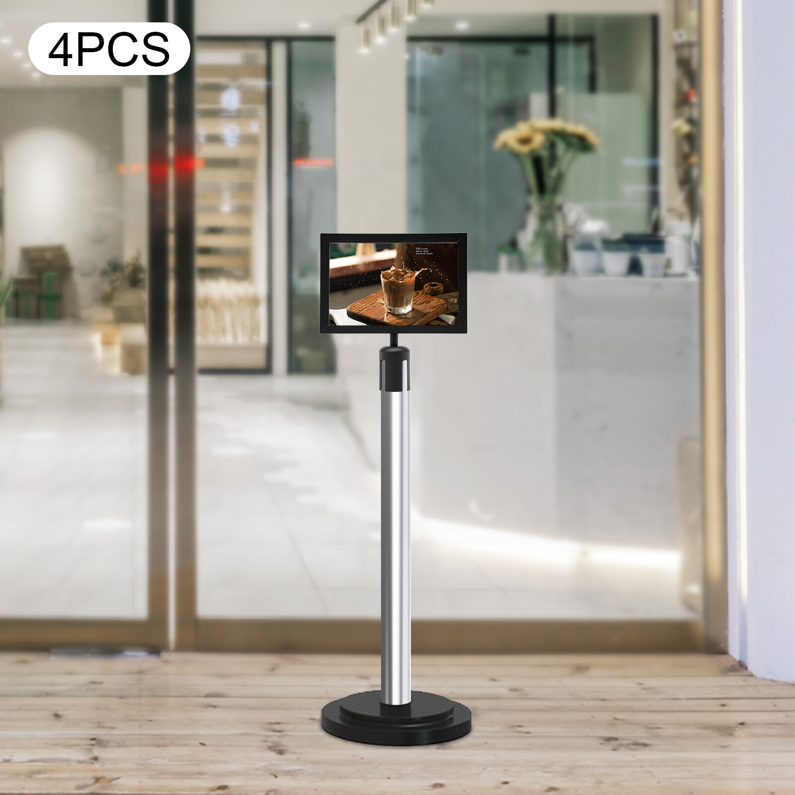 4 Pcs Sign Holder Poster Landscape Display Double Sided Sign Frame Baking Paint