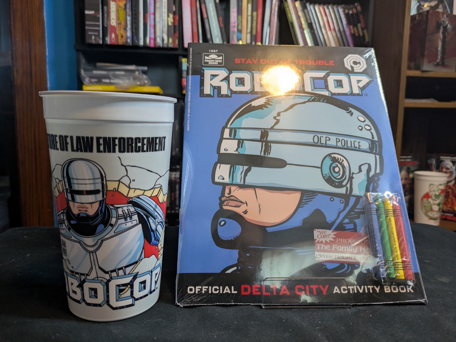 Fright Rags Robocop Activity Book And Souvenir Cup. Brand New