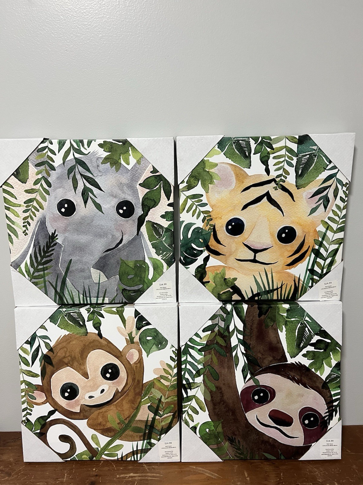 14x 14in Animal Wall Decor, All New