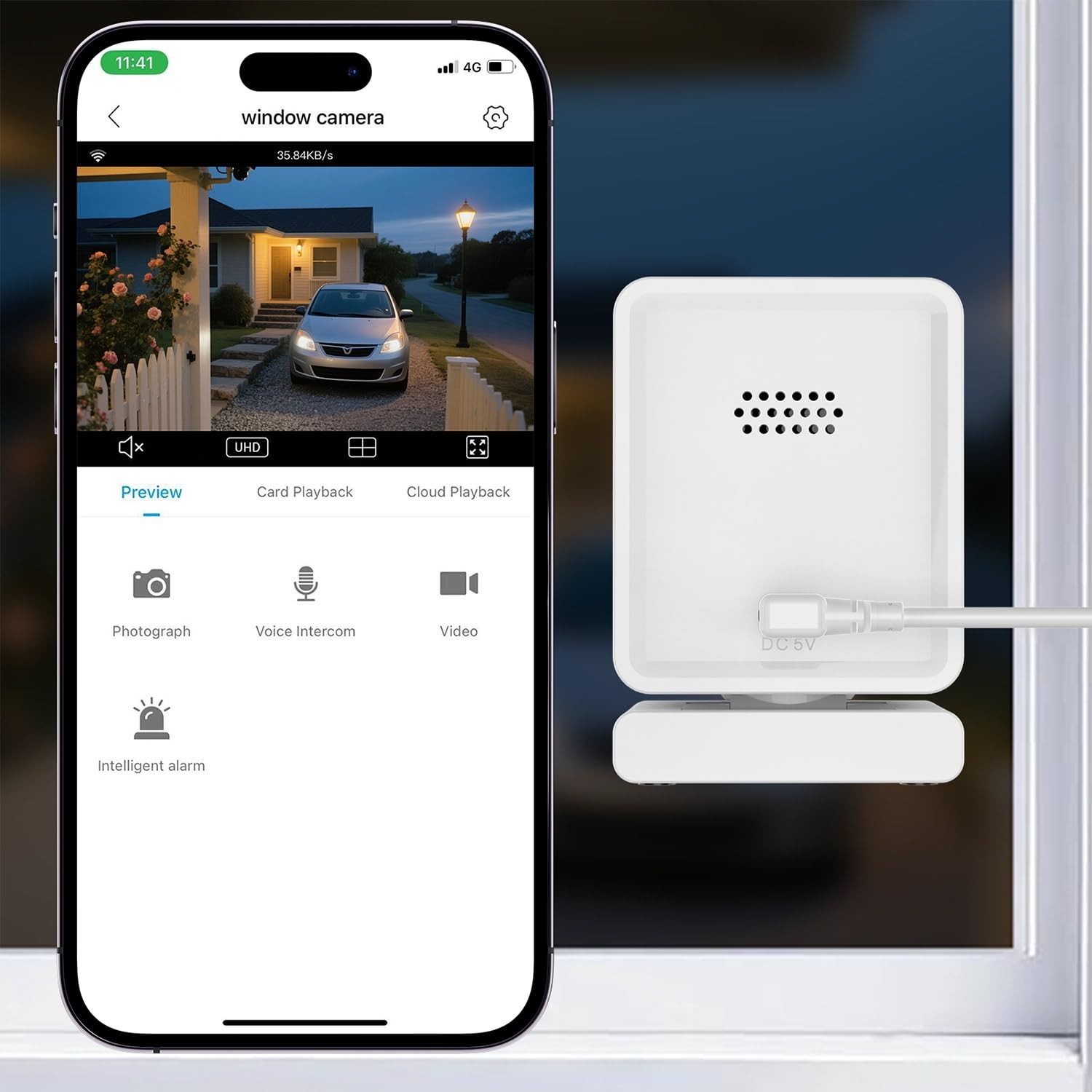 AishangTaoGou Window Camera, 3MP 2K Indoor Cameras for Home Security White 