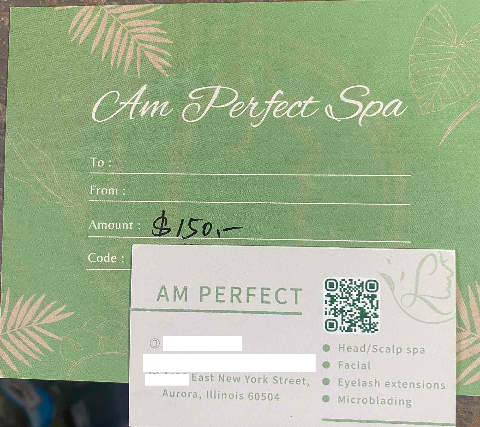 Am Perfect Spa Gift Certificate