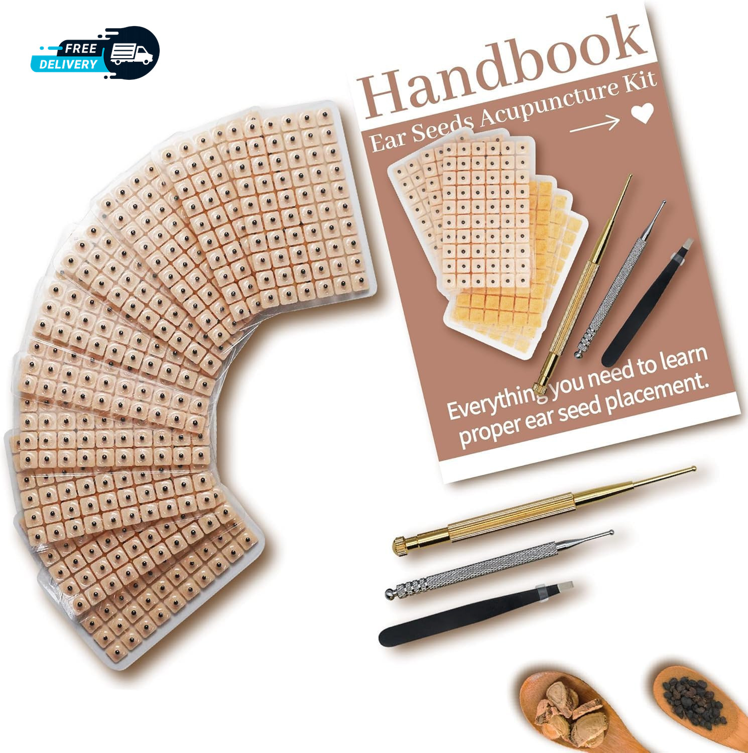 1200Pcs Ear Seeds Acupuncture Kit Auricular Sticker Kit  Ears Seed Acupuncture