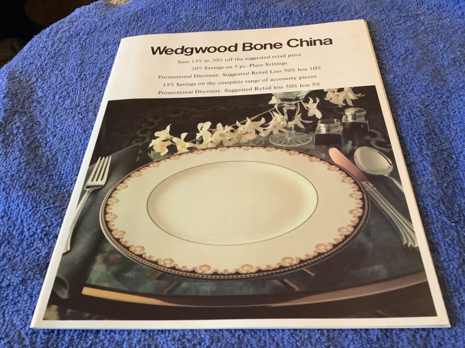 1982 WEDGWOOD BONE CHINA SALES PRICE LIST & ORDER FORM