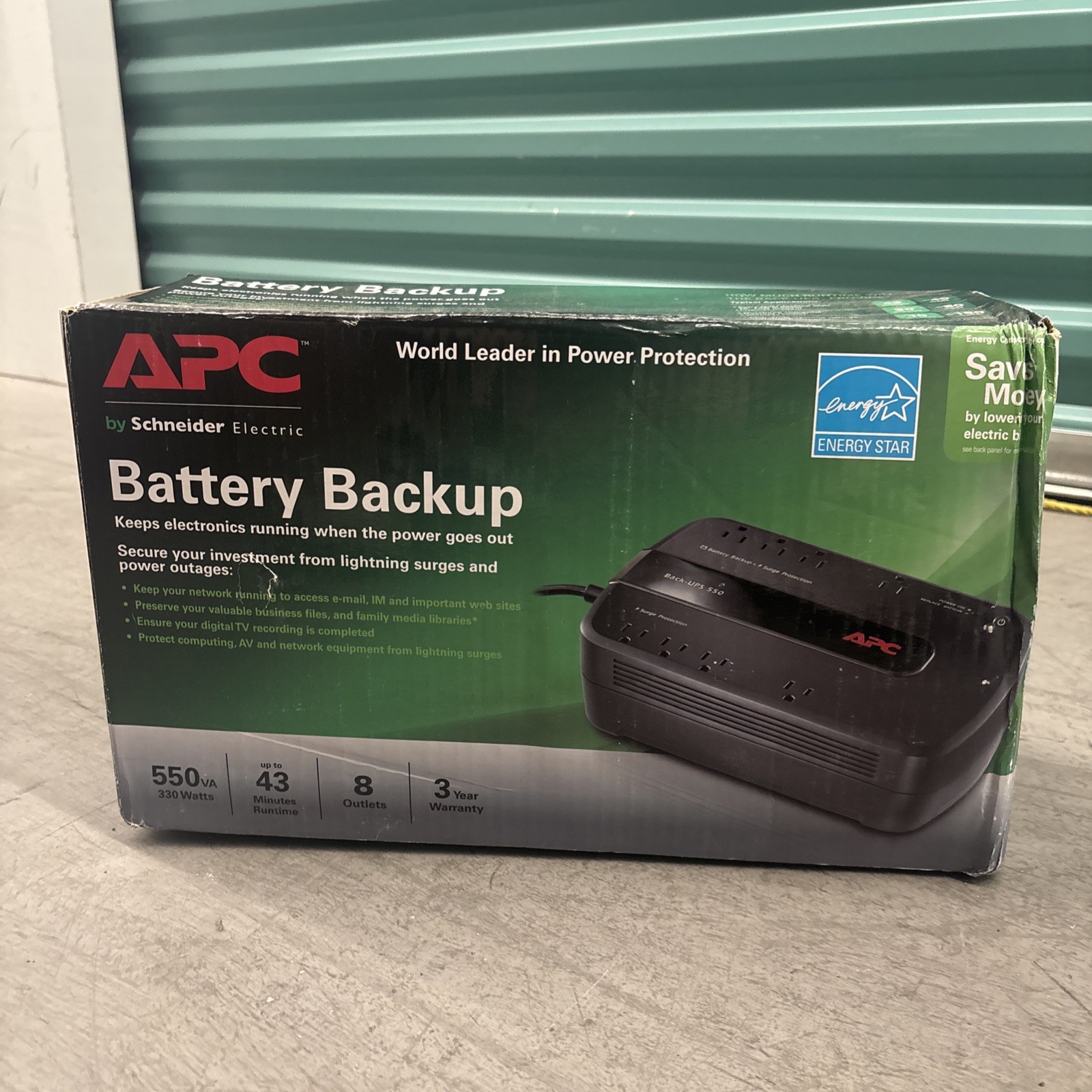 APC Back-UPS ES 550VA, 120V, 8 NEMA outlets NEW OPEN
