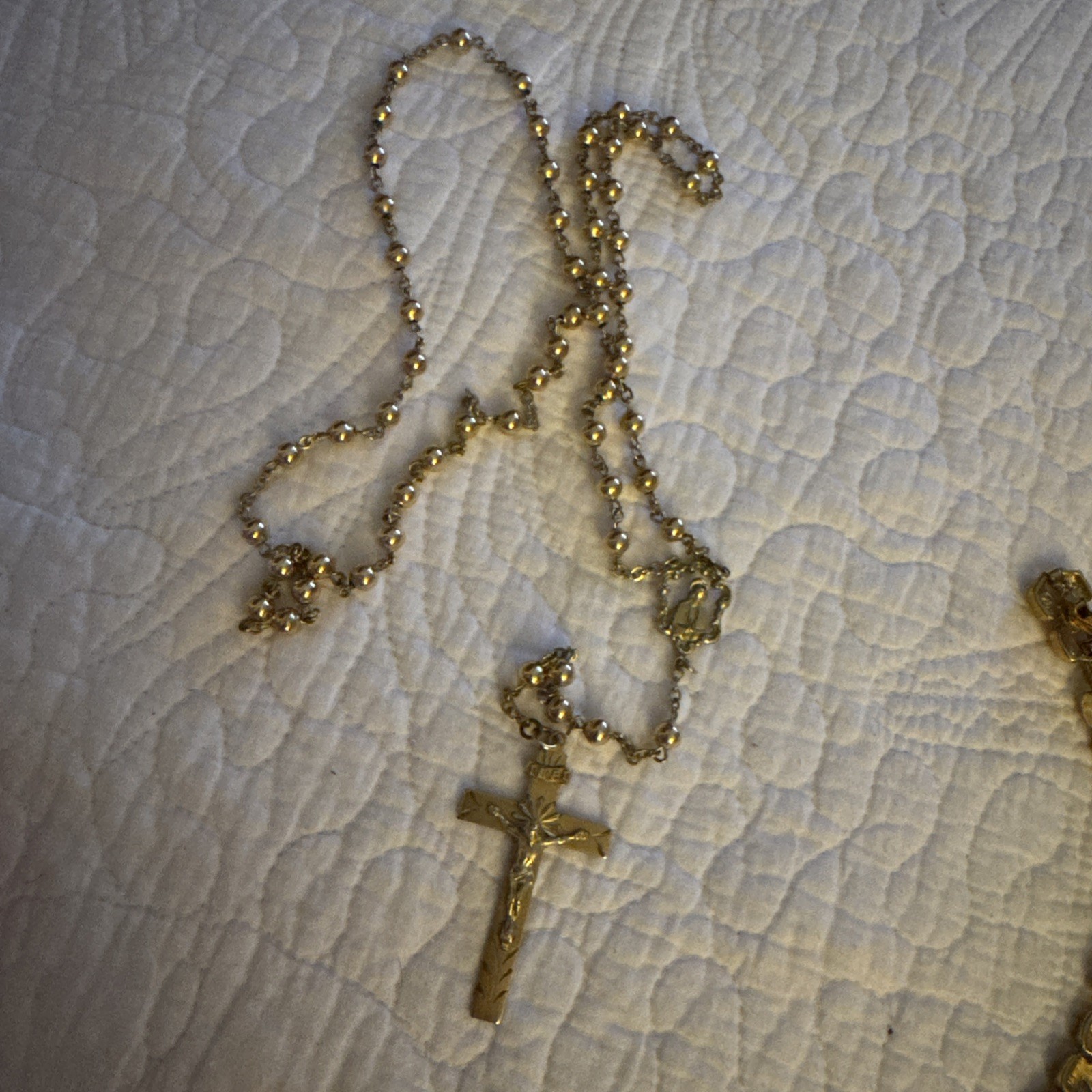 Gods Gold Rosary= GOD'S mercy. Elegant Antique Rosary Beautiful Sold Beads!