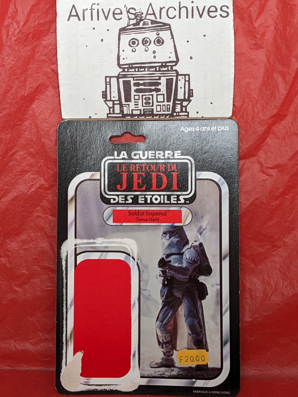 🔴⚪ Vintage Star Wars SOLDAT IMPERIAL TENUE HOTH cardback Meccano 1983 Kenner
