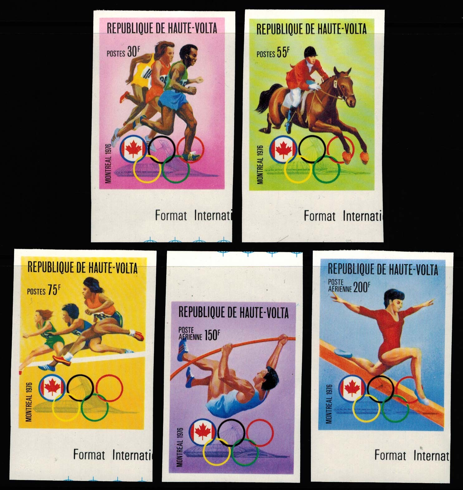 Burkina Faso Scott 390-392 , C231-C232 Mint never hinged.