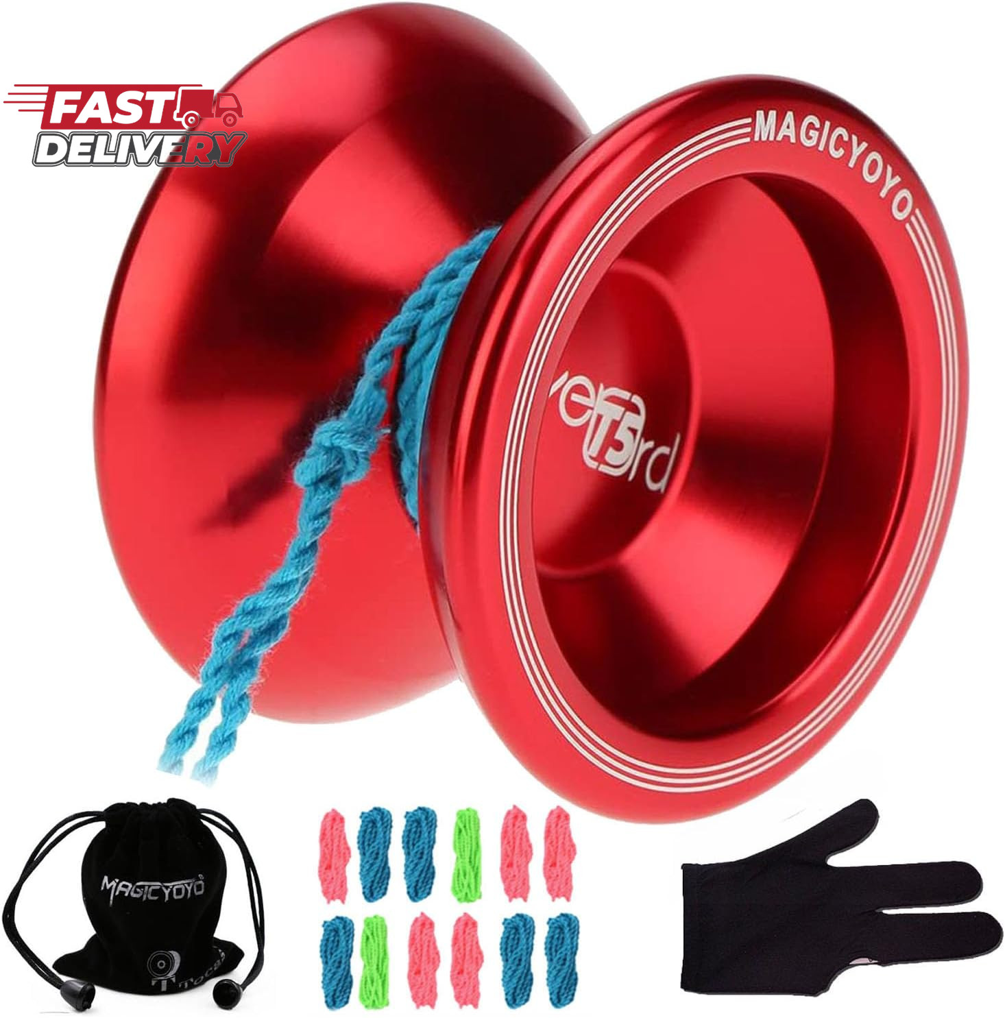 Magicyoyo Metal T5 Overlord Professional Unresponsive Yoyo Alloy Yoyo with 12 Yo