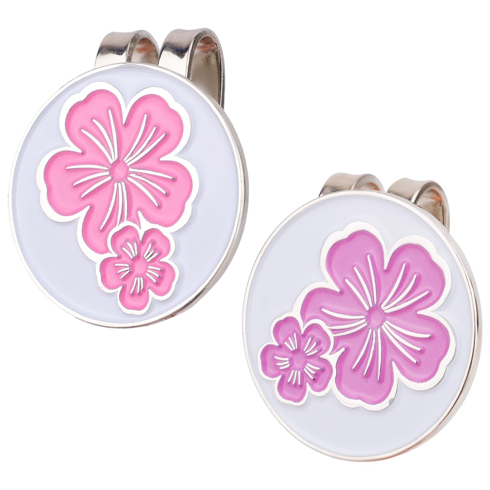 lasuroa 2pcs Magnetic Golf Hat Clip, 0.98 Inch Round Magnet Ball pink, purple 