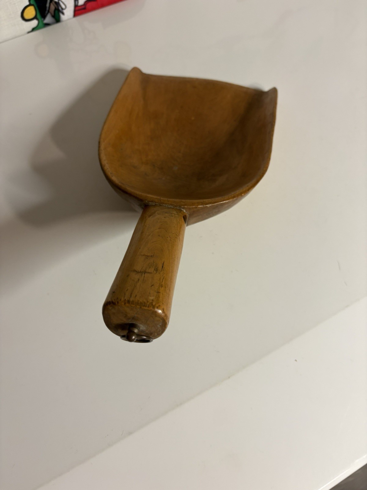 Gorgeous Antique Original Primitive Hand Carved Wood Scoop 11”Long   6”wide