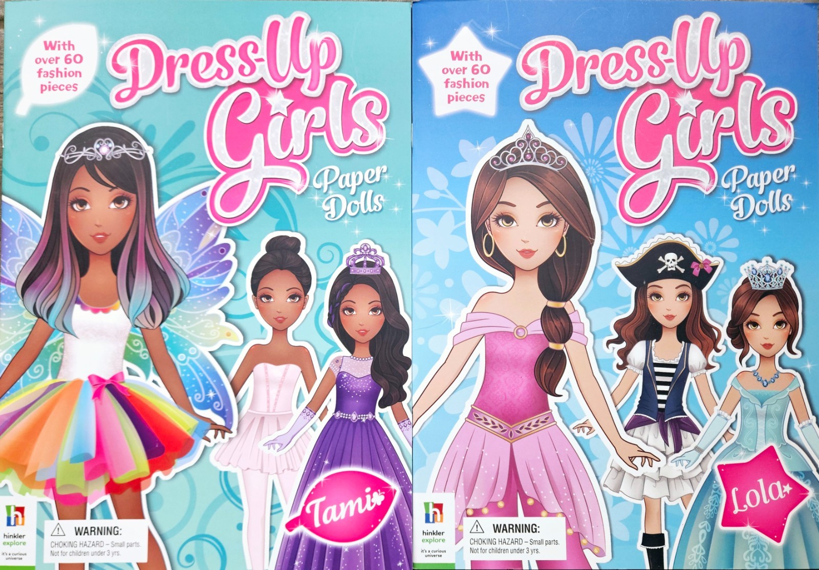 Dress-Up Girls Fairy & Princess Paper Dolls- Set of 2 - 60 fashion pieces each!