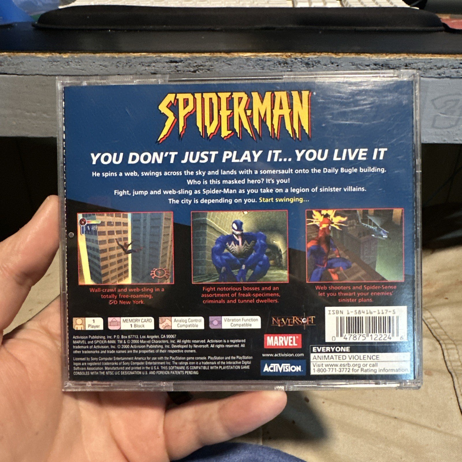 Spider-Man PlayStation 1 PS1 Case Art Only (No Game Or Manual) Marvel 2000