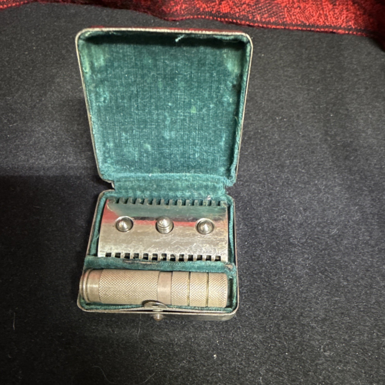 M.J.R. Germany Metal Collectible Safety Razor with Case Vintage German