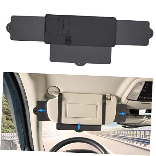 JoyTutus Car Sun Visor Sunshade Extender, Adjustable Sun Visor 1 Pack Black1