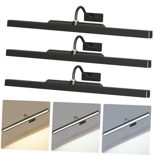 24Inch Picture Lights Battery Powered -3 Pack Wireless 3Pack - 24 in Black