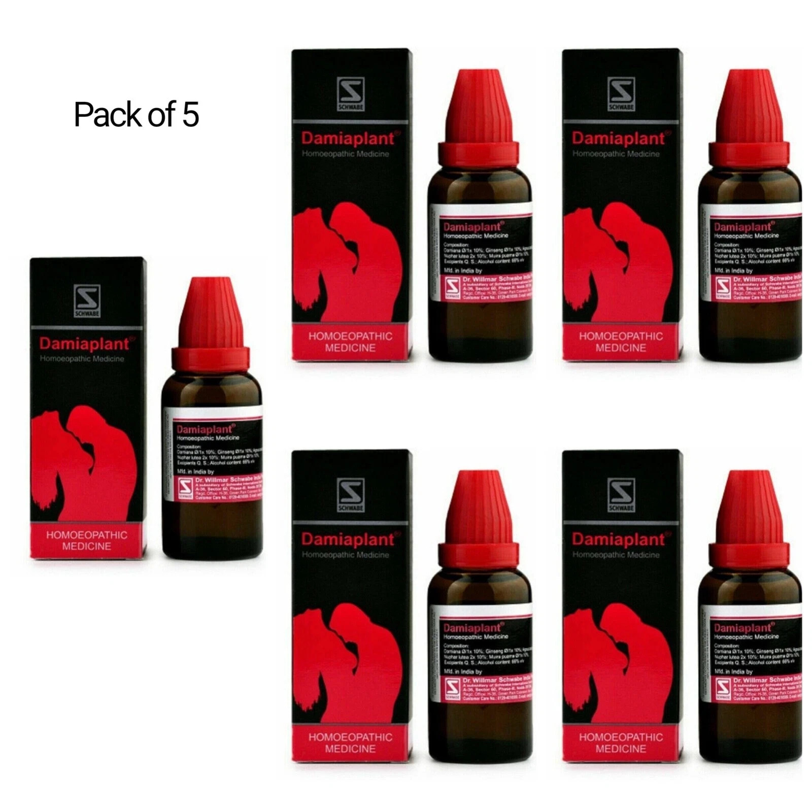 5 x Dr Willmar Schwabe India Damiaplant Drop 30ml | Men Sexual Health Supplement