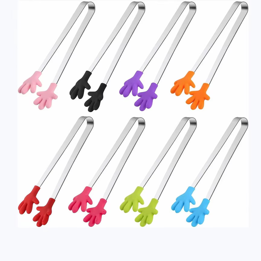 8Pcs per Pack Colorful Silicone Stainless Steel Mini Pliers, Small Snack Clip