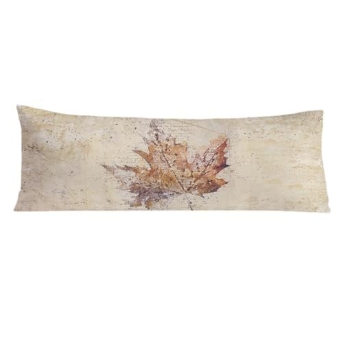 Vintage Boho Fall Maple Leaf 20x54 Body Pillow Cover, Maple Body Pillow Cover