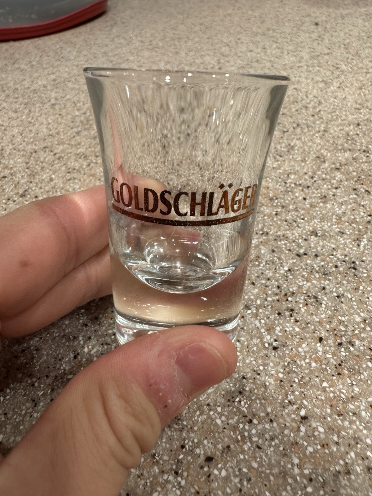 Goldschlager Shot Glass Clear Thick Glass Heavy Bottom Shooter 2.75" tall