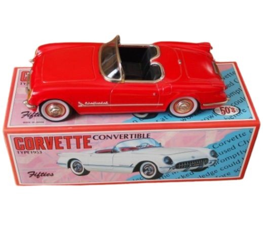 Fifties Chevrolet Corvette 1953 Convertible Tin Toy Japan Vintage Showa Era Rare