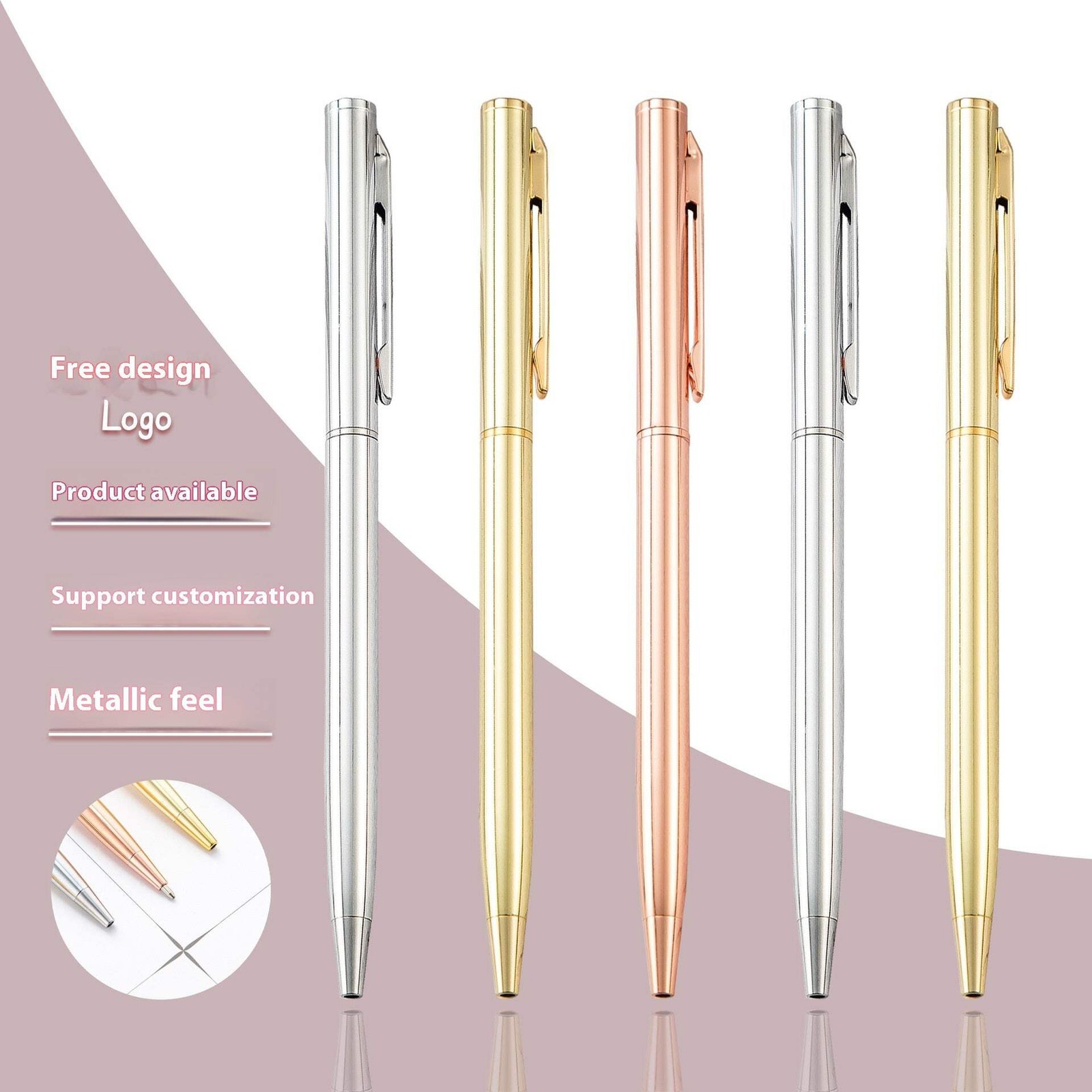 Gold-Plated Luxury Ballpoint Pen – Elegant Metal Writing Pen