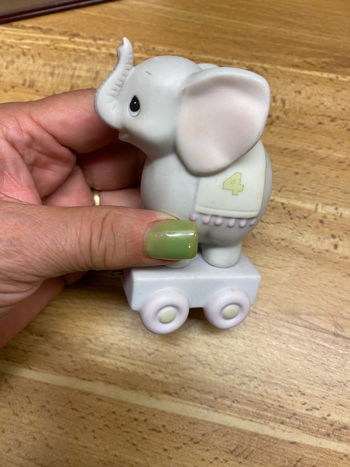 Enesco Precious Moments Figure Birthday Train Series Elephant Four 4 Vtg 1985
