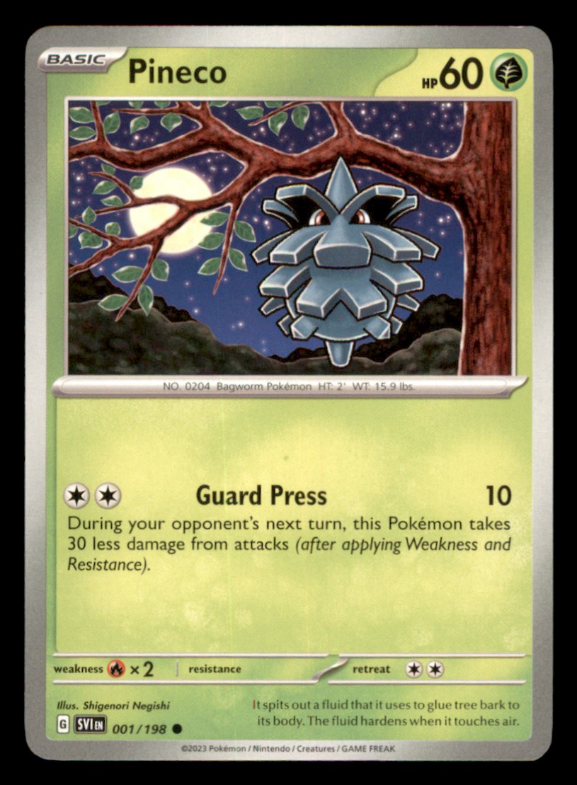 Pineco Common SV01: Scarlet & Violet Base Set 001/198 NM Normal Pokemon