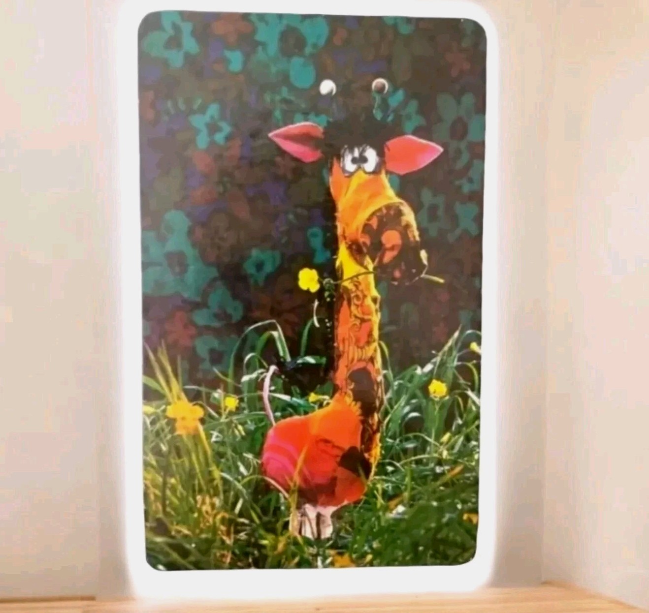 1960’s Postcard Giraffe Postcard Buzza Cardoza Anaheim Ca. Vtg Thick Cardboard
